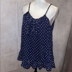 twenty one - fun and flirty navy polka dot top